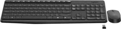 Set tastierë dhe maus wireless Logitech MK235 (920-008031), nano USB, layout SLO, i zi