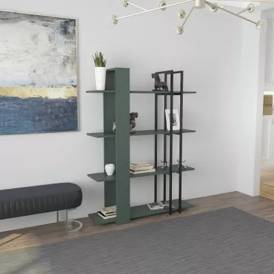 Raft librash Skye Decor, ngjyrë e gjelbër dhe e zezë