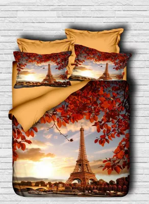 Set mbulesë për jorgan king size, L'essentiel, ngjyrë kafe, kaltër, bardhë, 3 pjesë