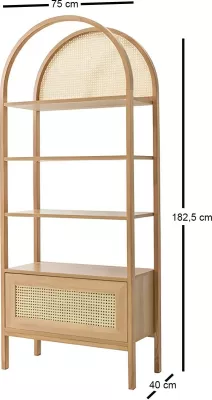 Raft librash Hanah Home, Nala 75, ngjyrë natyrale