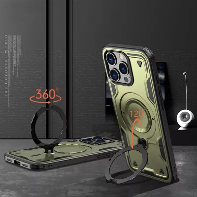 Mbështjellës Hurtel Hybrid Armor Trendy me MagSafe për iPhone 16 Pro, Jeshil