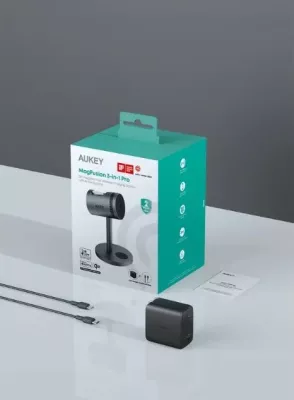 Qëndrim karikues wireless AUKEY MagFusion Pro 3-in-1 MagSafe, me ftohje aktive