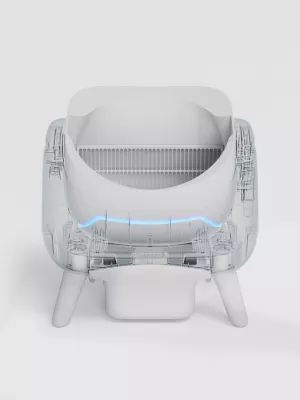kuti inteligjente për rërë mace CATLINK Open X C08 Scooper, kontroll me aplikacion, Wi‑Fi 2.4/5 GHz, 12 L kontejner mbeturinash, e bardhë