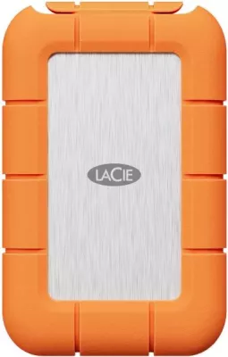 SSD i jashtëm LaCie Rugged STND4000400 4TB USB-C, deri 40 Gb/s, portokalli, me kabllo USB-C + mbështjellës silikoni