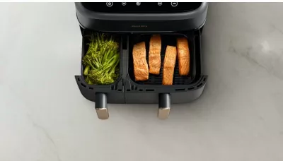Fritezë me ajër Philips NA352/00 Dual Basket 9L 2750W e zezë bakër