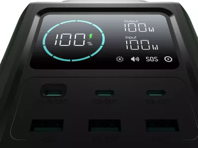 powerbank Joyroom JR-PBF10 75000mAh 100W 3x USB-C 3x USB-A me elektrik palosës dhe dorezë, e gjelbër