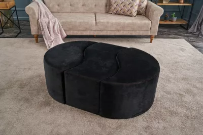 Pufë Alya, Atelier del Sofa, anthracite dhe rozë, set prej 2 copash
