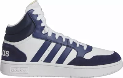 Atlete për meshkuj adidas Hoops 3.0 Mid, të bardha dhe blu marine [Madhësia: 41 1/3]