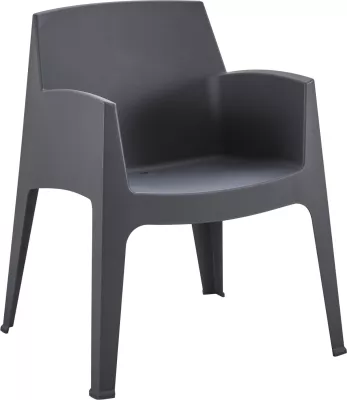 Karrige me mbështetëse krahësh prej polipropileni, ngjyrë gri, SLEEK FH6370.10, 57x56x82.5cm