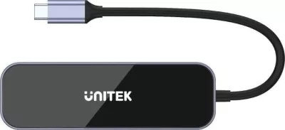 Hub USB-C Unitek D1084A 6-në-1 HDMI, 3x USB-A 3.1, USB-C PD, Gigabit Ethernet, i zi
