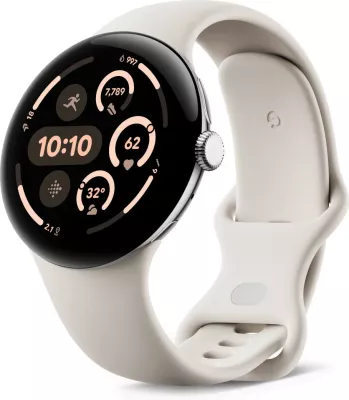 Smartwatch Google Pixel Watch 3, AMOLED, 32 GB, Wi-Fi, GPS, Polished Silver
