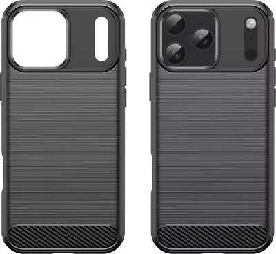 Mbështjellës Hurtel Carbon Case për iPhone 17 Pro Max, i zi