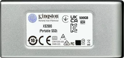 SSD portabël Kingston XS2000, 1 TB, USB Type-C, i zi, argjendtë