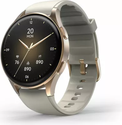 Smartwatch Hama 8900 GPS AMOLED 1.32", rrip silikoni bezhë, Gold