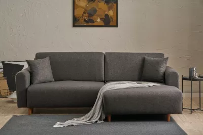 Kënd-sofë krevati Atelier del Sofa, mane djathtas, ngjyrë antracit