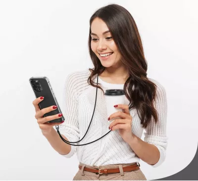 Litar telefoni 4smarts 540489, i zi, metal, plastikë e ricikluar, për celularë 5.8 - 7.0 inç
