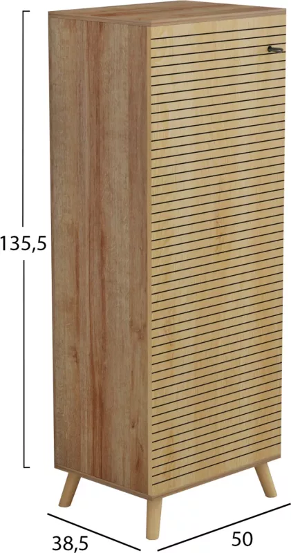 Dollap këpucësh ALVARO FH8954.16 melaminë, ngjyrë druri natyral, 50Χ38Χ135Hcm