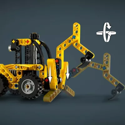 Set LEGO Technic Backhoe Loader 42197, 104 pjesë, verdhë/zi