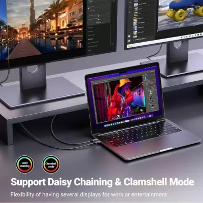 kabl USB-C në DisplayPort UGREEN 25839, DP 1.4, 8K@60Hz / 4K@240Hz, 3 m, gri
