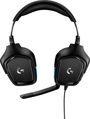 Kufje gaming LOGITECH G432 7.1 me kabllo, USB/3.5mm, mikrofon i shkëputshëm, zi/kaltër