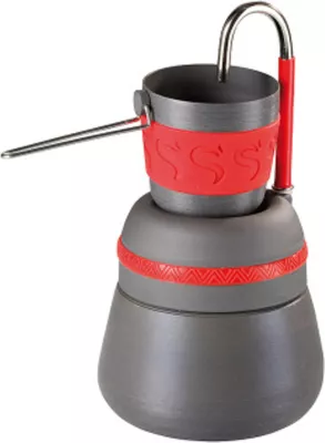 Aparat kafeje turistik Meva GD14002 me filxhan 150ml, gri e kuqe, set