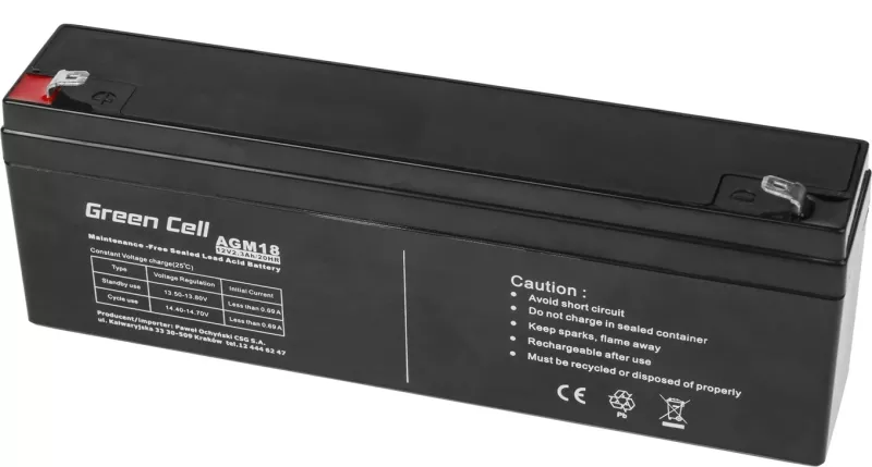 Bateri UPS Green Cell AGM18 12 V 2.3 Ah e zezë
