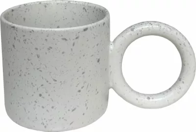 Filxhan Terrazzo, gur porcelani, i bardhë-me gri, 8x8x8cm