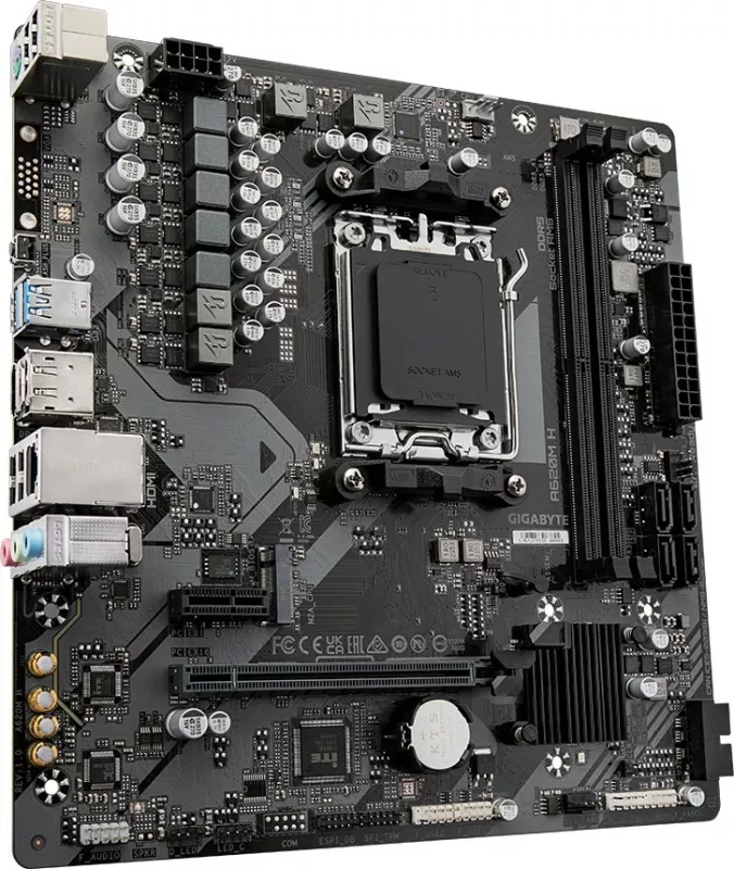 Pllakë amë Gigabyte A620M H, Socket AM5, DDR5, PCIe 4.0, HDMI, DisplayPort