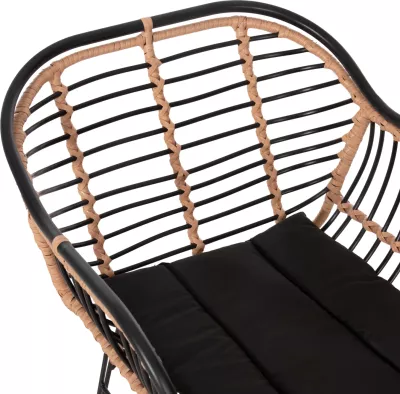 Karrige për jashtë ALLEGRA FH5663.11, kornizë metalike-P.E.RATTAN, ngjyrë bezhë dhe e zezë, 58x59x81H cm