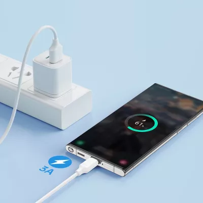 Kabllo Joyroom Long-Lasting Series A9 USB-A / USB-C, 1m, 3A, Bardhë