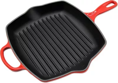 Tigan grili, Le Creuset, Signature Square 26 cm (20183260600422), gize, me rripa grili, i përshtatshëm për furrë, e kuqe qershie