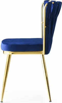 Set karrigesh (2 copë), Hanah Home, Kuşaklı - 209 V2, ngjyrë ari dhe kaltër e errët