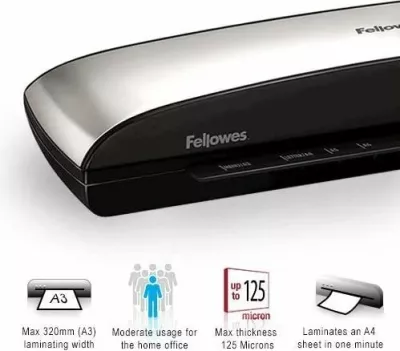 Plastifikator Fellowes Spectra A3 80-125 mikronë, pako 10 folje, zi/argjend