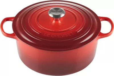kaserolë gize me kapak, Le Creuset, Signature Round 24cm (21177240602430), e kuqe qershi