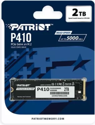 SSD M.2 NVMe Patriot P410 2TB PCIe Gen4 x4 (M.2 2280), i zi