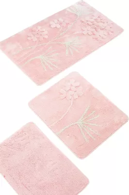 Set tapetash për banjo, akrilik, 3 copë, Mijölnir Orkide, ngjyrë pluhur