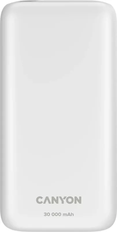 Power bank CANYON PB-301 30000 mAh, PD 20W, QC 3.0, LED ekran, i bardhë