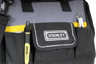 Çantë multifunksionale veglash Stanley 1-96-193, 25.1 x 44.7 x 26.2 cm, e zezë/gri me shirit të verdhë