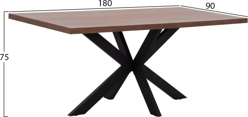 Tavolinë për ngrënie, stil rustik, MDF, ngjyrë arre, FH9311.02, 180x90x75 cm