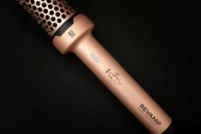 Brushë ngrohëse për stilim flokësh Revamp BR-1400AGD 40 mm ceramic 180°C ionic, rozë ari