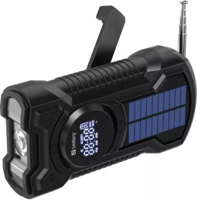 Radio emergjence SANDBERG Survivor Radio All-in-1 5000 421-03, powerbank 5000mAh, Bluetooth 5.0, AM/FM, dritë LED, karikim solar & me dorezë, e zezë