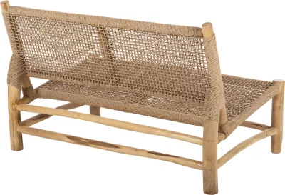 Divan për jashtë 2-vendësh LONDER FH5984 dru TEAK dhe ratan sintetik i përdredhur 120x75x78H cm