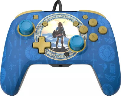 Kontroller i telit PDP REMATCH për Nintendo Switch/Switch OLED, 3.5mm, butona të programueshëm, Hyrule Blue