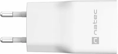 Karikues rrjeti Natec Ribera GaN Slim NUC-2376, 20W, 1x USB-A + 1x USB-C, 3A, i bardhë