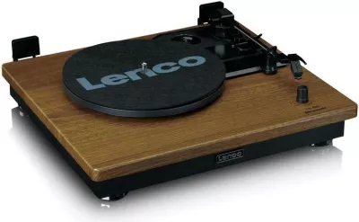 Gramafon Lenco LS-100WD me Bluetooth, 2 altoparlantë, dru