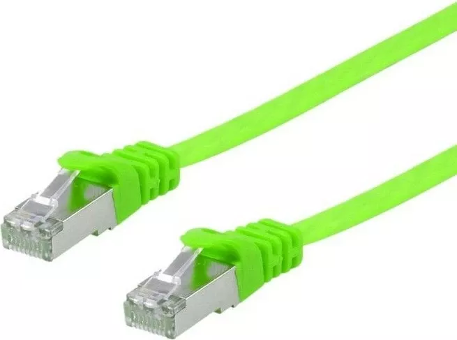 Kabllo rrjeti EQUIP Cat6a U/FTP flat 0.5m gjelbër