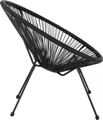 Karrige ACAPULCO lloj foleje, metal i zi dhe ratan i zi, FH5872.01, 70x73x79 cm