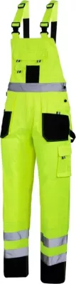 Pantallona pune me parzmore LAHTI PRO L4061402, size M, me shirita reflektues, verdhë/nezi