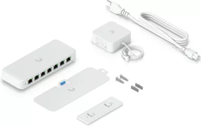 Switch Ubiquiti Ultra 60W, 8 porta, Gigabit, Managed, PoE, i bardhë