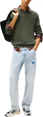 Xhemper për meshkuj Tommy Hilfiger Jeans TJM Slim Ess DM0DM21787, i gjelbër ulliri [Madhësia: S]